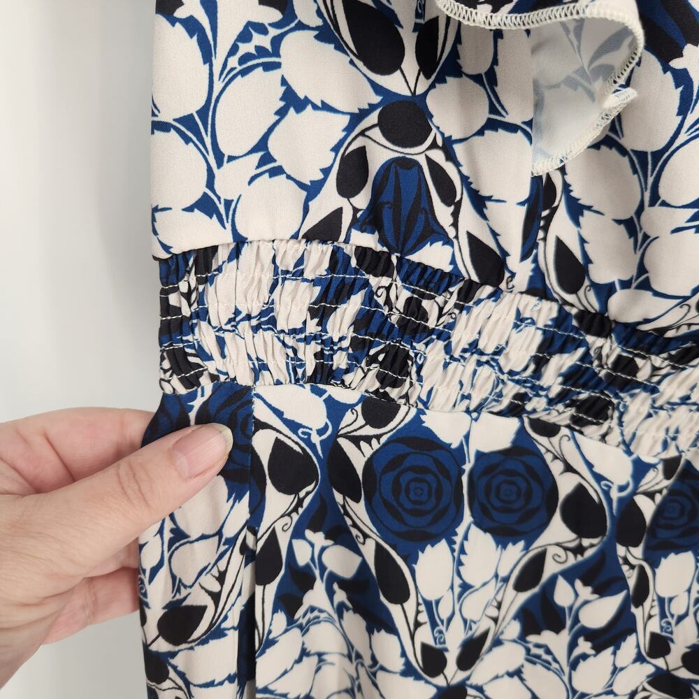 NWT Bloomchic Navy White Floral Roses Ruffled Plus Midi Dress Women's‎ 18/20 - Picture 8 of 9
